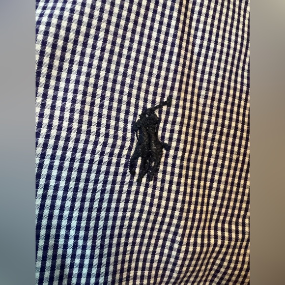 Ralph Lauren medium 16 32/33, Yarmouth blue checkered button down dress shirt - Picture 3 of 4